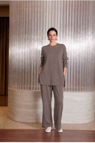 Missemramiss 5540  Kemerli Basıc Sweatshırt pantolonlu Takım - ETOUBE