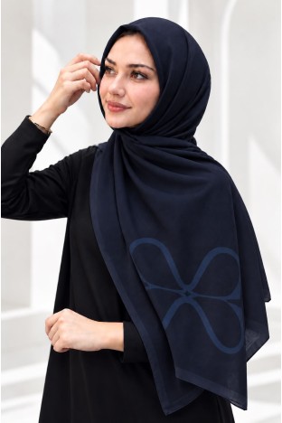 Missemramiss 5557  Mssm Yün İpek  Şal - LACİVERT