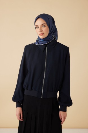 Maisa Neva MA2157 Tivil İpek Eşarp - LACİVERT