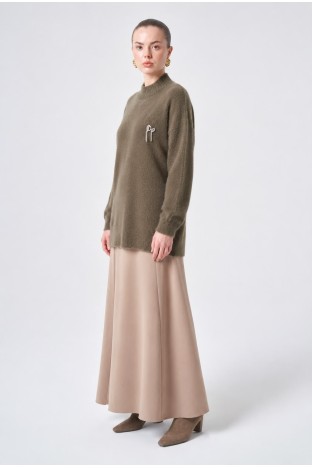 Nuss 102 Balıkçı Yaka Angora Kazak - HAKİ
